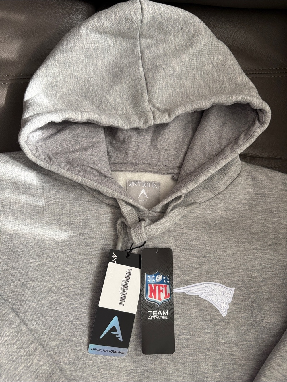 New England Patriots Women’s Gray Pullover Hoodie - NFL Team Hoodie Size S